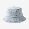 Soft Watermelon Strawberry Embroidered Denim Bucket Hat Butterfly Pattern Wide Brim Denim Fisherman Hat Sun Hat Travel