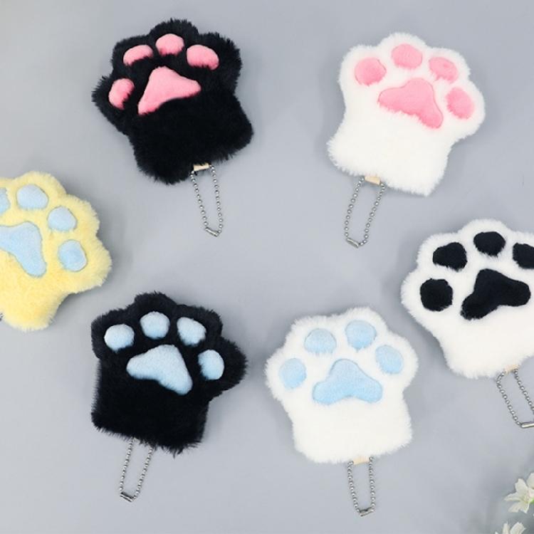 Handmade Plush Cats Paw Keychain Cats Paw Key Rings Backpack Car Charm Pendant