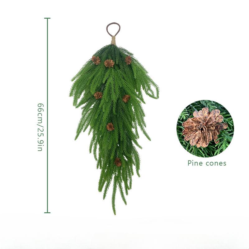 

1 связка искусственных сосновых веток с обильными шишками, большие рождественские настенные сосновые игольчатые ветки, пышная искусственная сосна для самостоятельного украшения дома 1pc