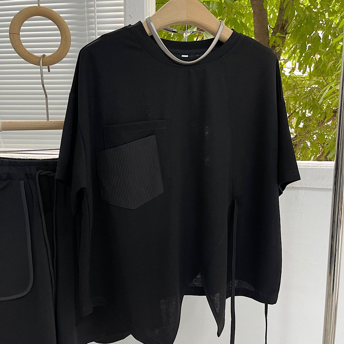 

Плюс Размер Женская Летняя Нерегулярная Лоскутная Футболка С Короткими Рукавами Свободные Топы Оверсайз XXL чёрный