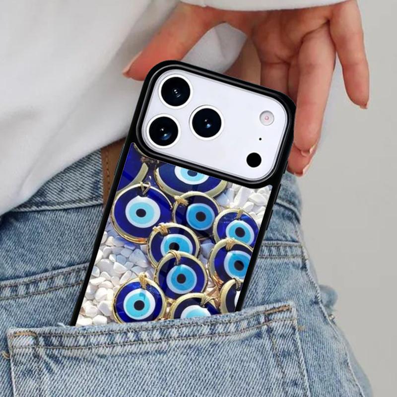 Evil Eye soft Phone Case for iPhone 16e 15 14 13 12 17 Pro Max Plus Air 17pro Cover Coque