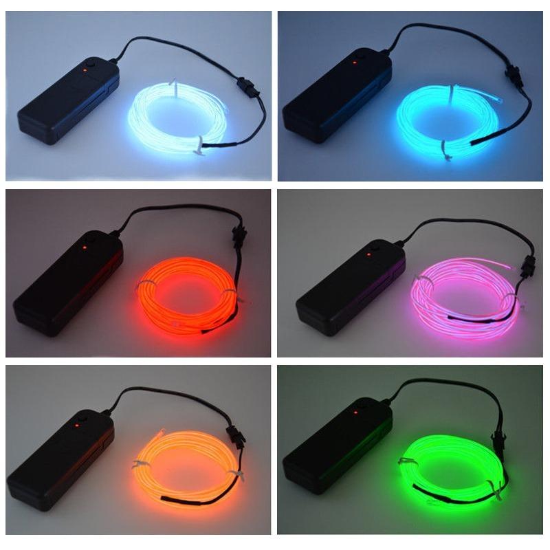DIY 1/3/5M EL Wire Neon Light Car Interior LED Ambient Light Strip Dance Party Neon Flexible Cable Luminous Decorative Lamp