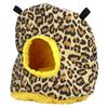 Warm Birdhouse Round Shape Soft Plush Save Space Easy Clean Safety Parrots HouseLeopard Print