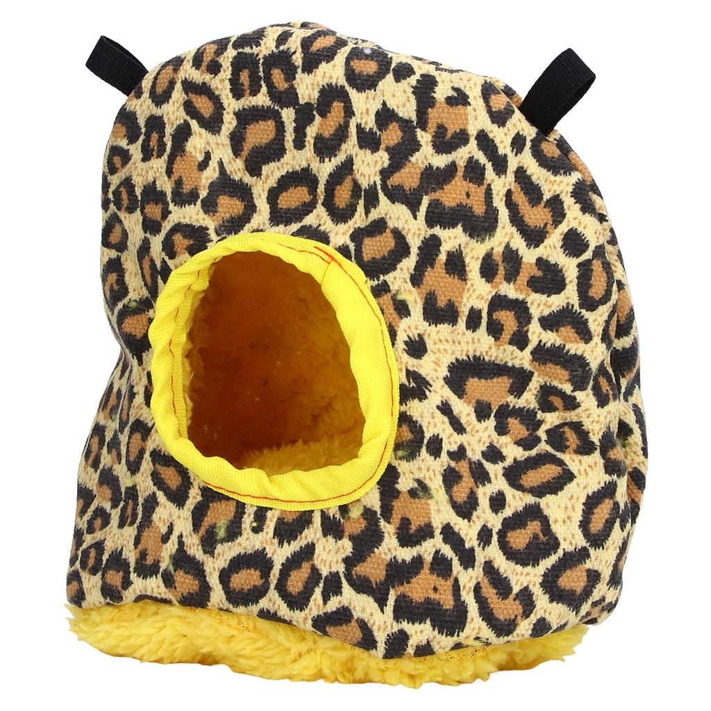Warmes Vogelhaus Runde Form Weicher Plüsch Platzsparend Leicht zu Reinigen Sicherheit Papageienhaus Leopardenmuster