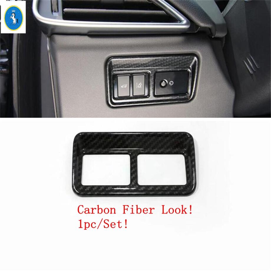 Gear Panel / Window Rises / Side Air Vent Cover Trim For Jaguar F-Pace X761 2017 -  Carbon Fiber Look Interior Accessories Headlight Switch