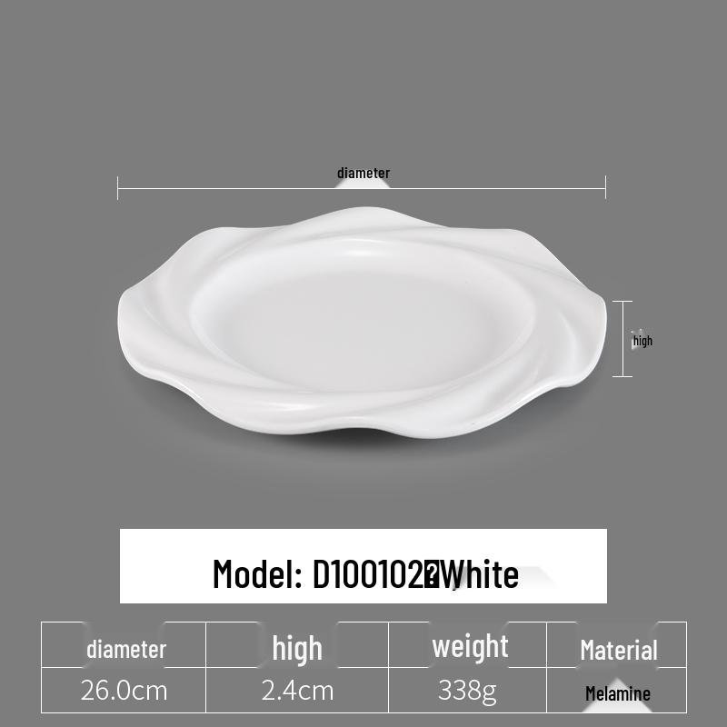 Irregular Shaped White Melamine Plates for Hotel & Restaurant - Porcelain Imitation Cold Dish Saucers