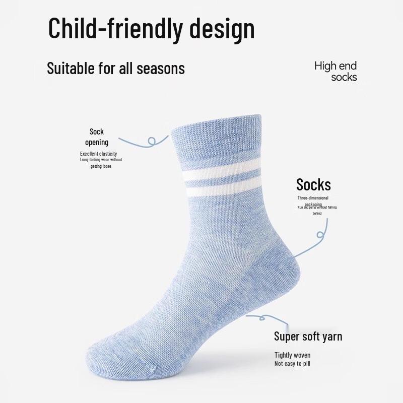 LANGSHA Boys' Anti-odor Breathable Cotton Short Socks