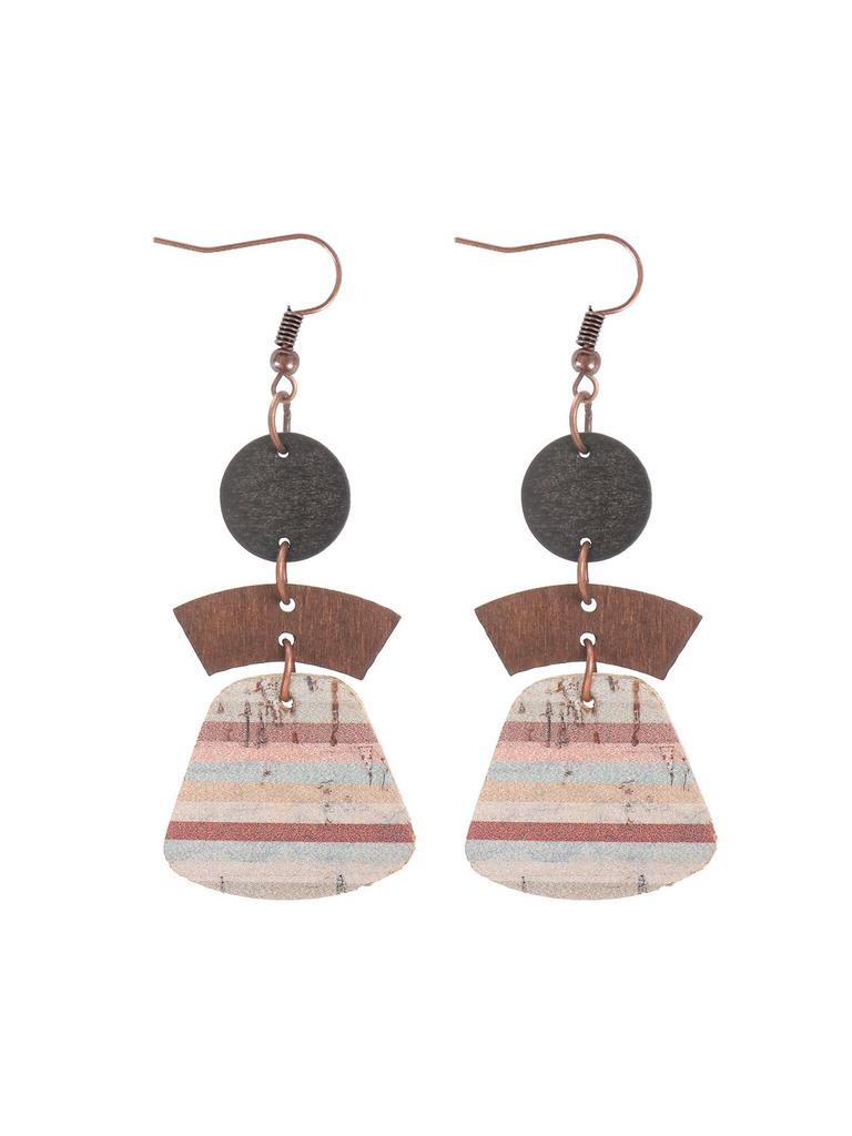Bohemian Multi-layer Patchwork Geometric Cork Earrings
