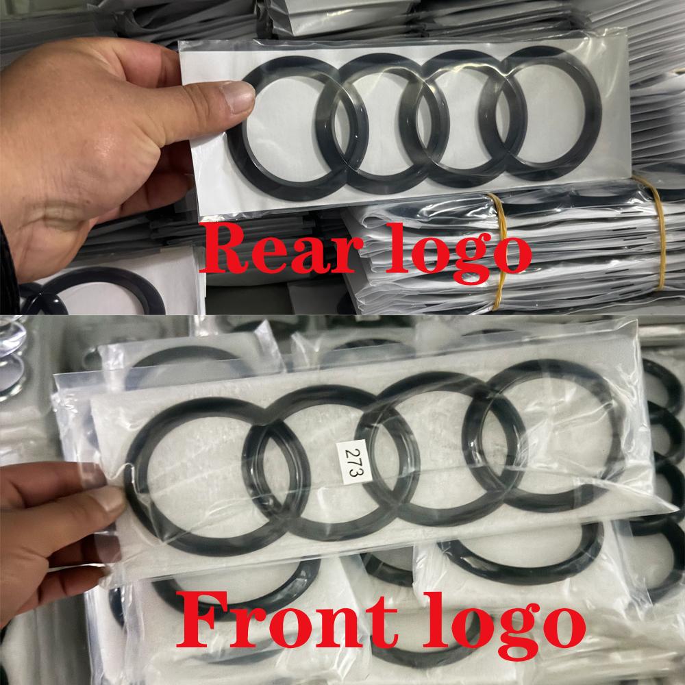 1pcs Black/Silver 4 Ring ABS Car Hood Front Bonnet Grill Rear Trunk Emblem Logo Badge Sticker For 8blkz A3 A4 A6 Q2 Q3Accessories blkz8