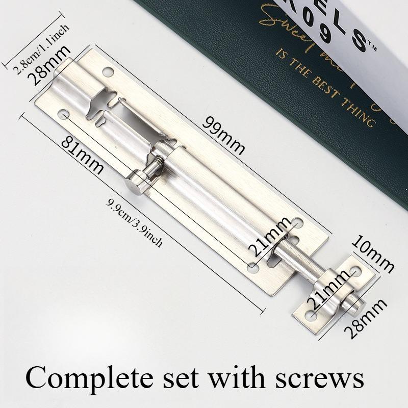 1SET Stainless Steel Door Latch,  Anti-theft Door Bolt, Suitable for Square Locks for Bathroom Wooden Doors and Windows Installed In the Home.