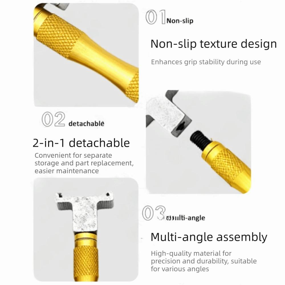 Durable Multifunctional. 2-in-1 Power Lever Multi Angle Flexibility Three Directions Wrench Handle Break Bar