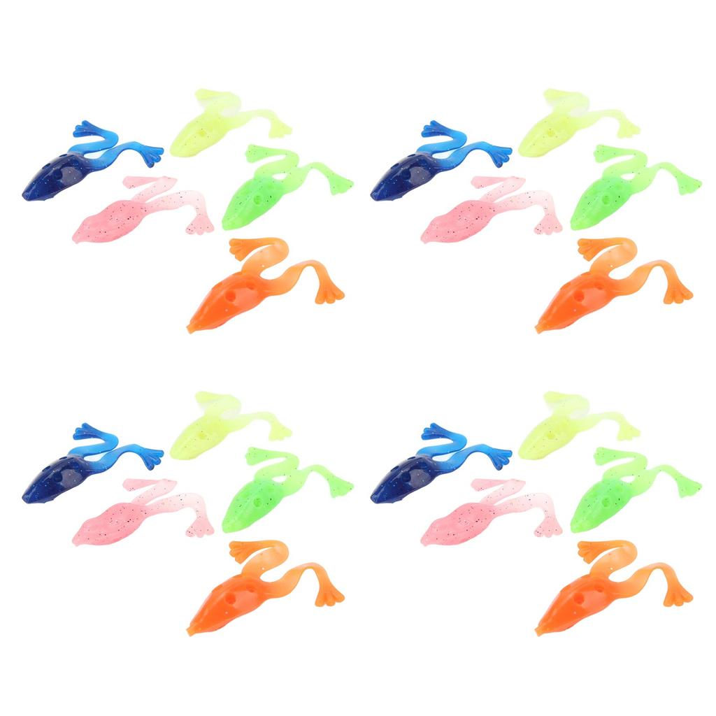 20 Stück Weiche Silikon Froschköder 8cm 5.5g Kunstköder Frosch Weiche Angelköder Schwimmende Köder mit Gewichtskammer Topwater-Köder