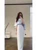 European and American 2024 Solid Color Satin Batwing Shawl Dress with Long Sleeves