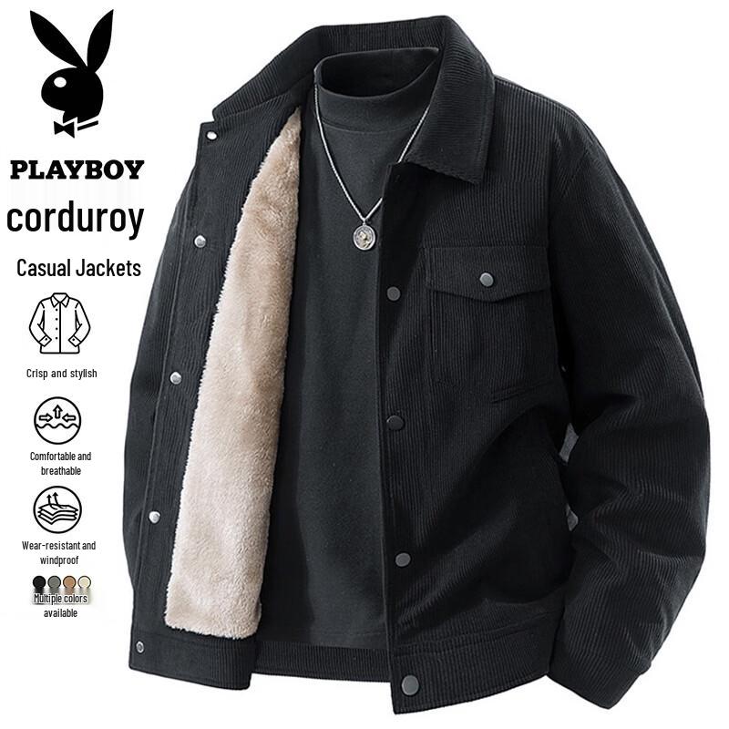 PLAYBOY Men's Corduroy Casual Loose Jacket