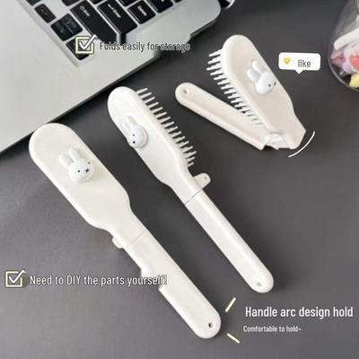 Miffy Rabbit Mini Massage Comb - Portable Soft Bristle Bangs Comb for Students