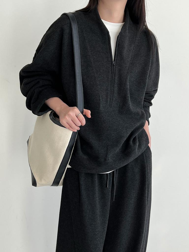 Johnature Autumn Winter Casual Two-Piece Set For Women Simple Comfortable Pullover Loose Top With Elastic Waist Pants