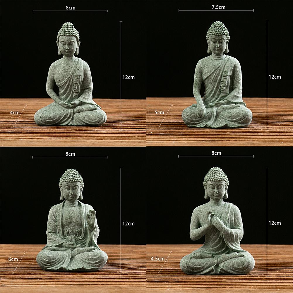 Garden Ornament Sitting Buddha Resin Stone Zen Effect Outdoor Indoor Statue Buddhist Garden Fish Tank Decoration Sitting Buddha