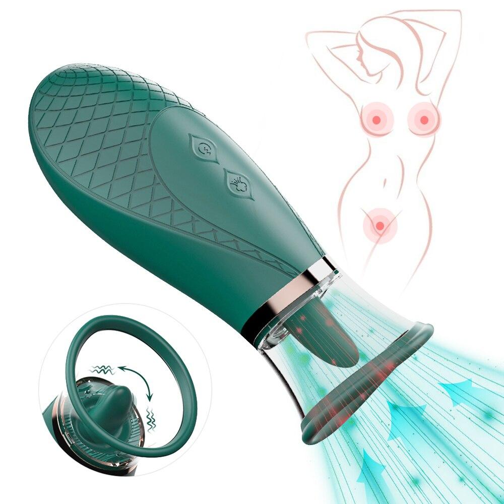 Female Tongue Licking Vibrator G Spot Clitoral Massager Vagina Stimulation Nipple Clit Tickler 10 Vibration Modes Sex Toys for Women