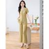 Women's Elegant Lace Short-Sleeve Top & Pants Set