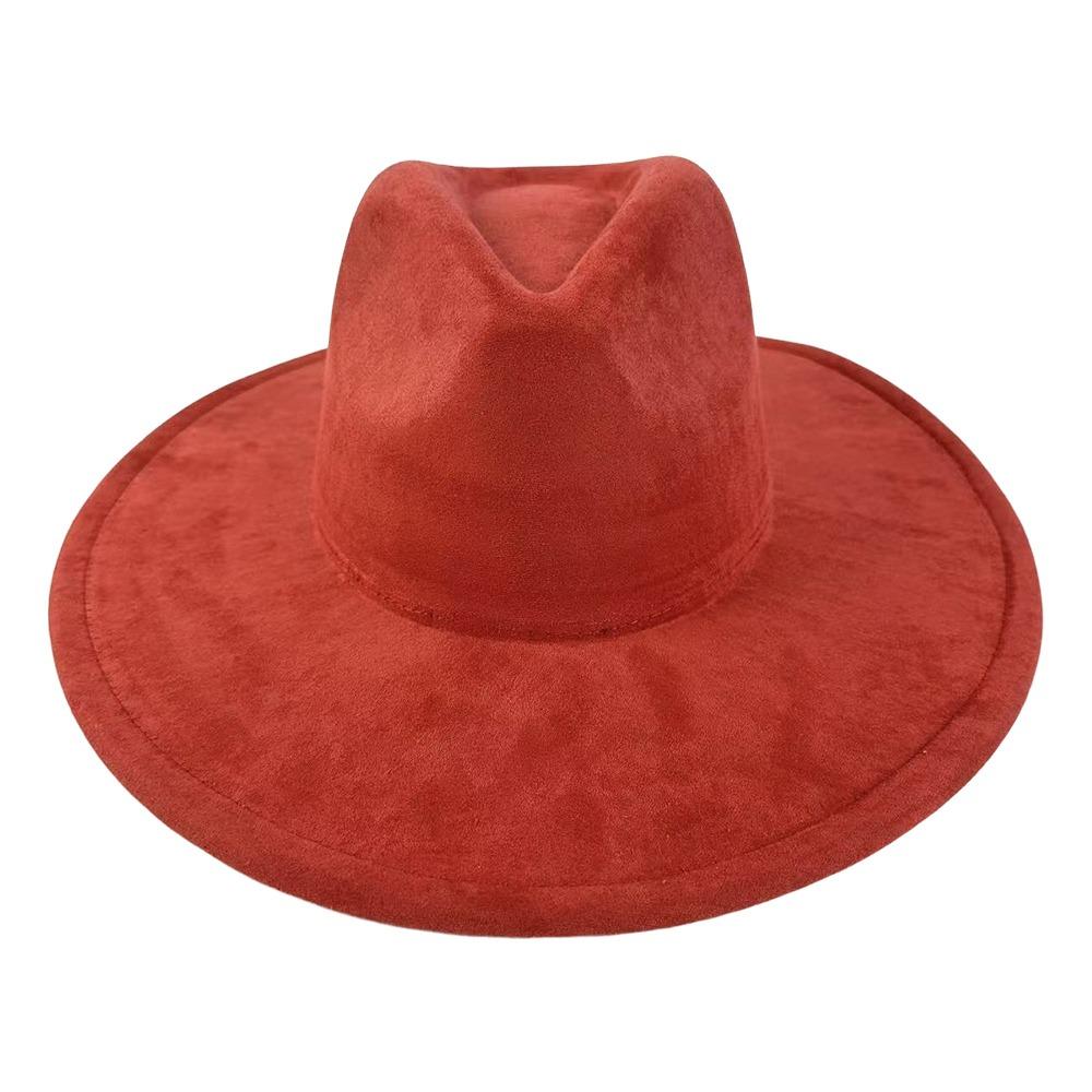 Artificial Suede Western Cowboy Hat Mujer Style Felt Jazz Hats New Roll Brim Cowgirl Cap Men Women