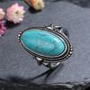 Rings for Women CopperFine Jewelry Vintage 11*25 Big Blue Aventurine Turquoise Hollow Out Elegant Finger Ring Gift