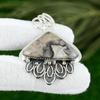 Trillion Porcelain Jasper Gemstone Bezel Trendy Pendant Jewelry Sterling Silver