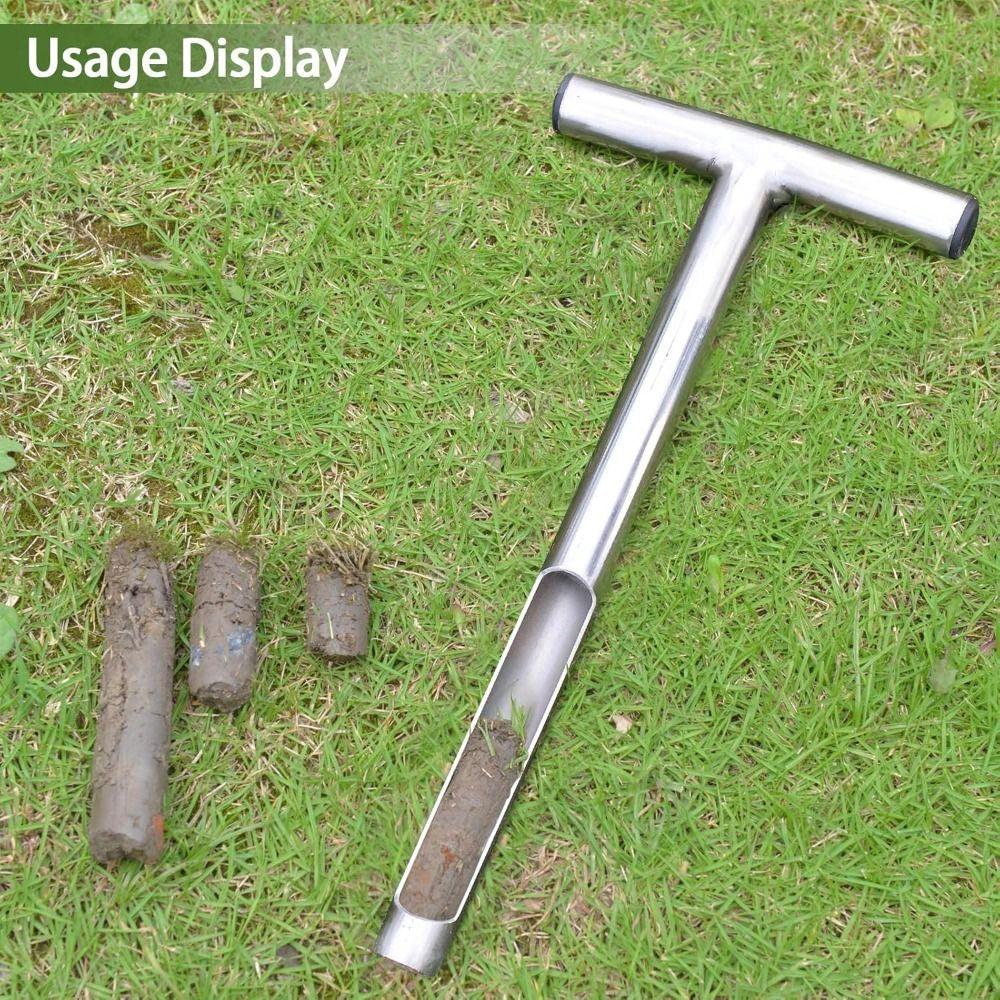 Stainless Steel Soil Sample Probe Corrosion Resistant Soil Test Kit Pushing Tool Gardening