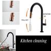 Black Kitchen Faucet Single Hole Pull Out Spout Kitchen Sink Mixer Tap Stream Sprayer Head Chrome/Black Mixer Tap