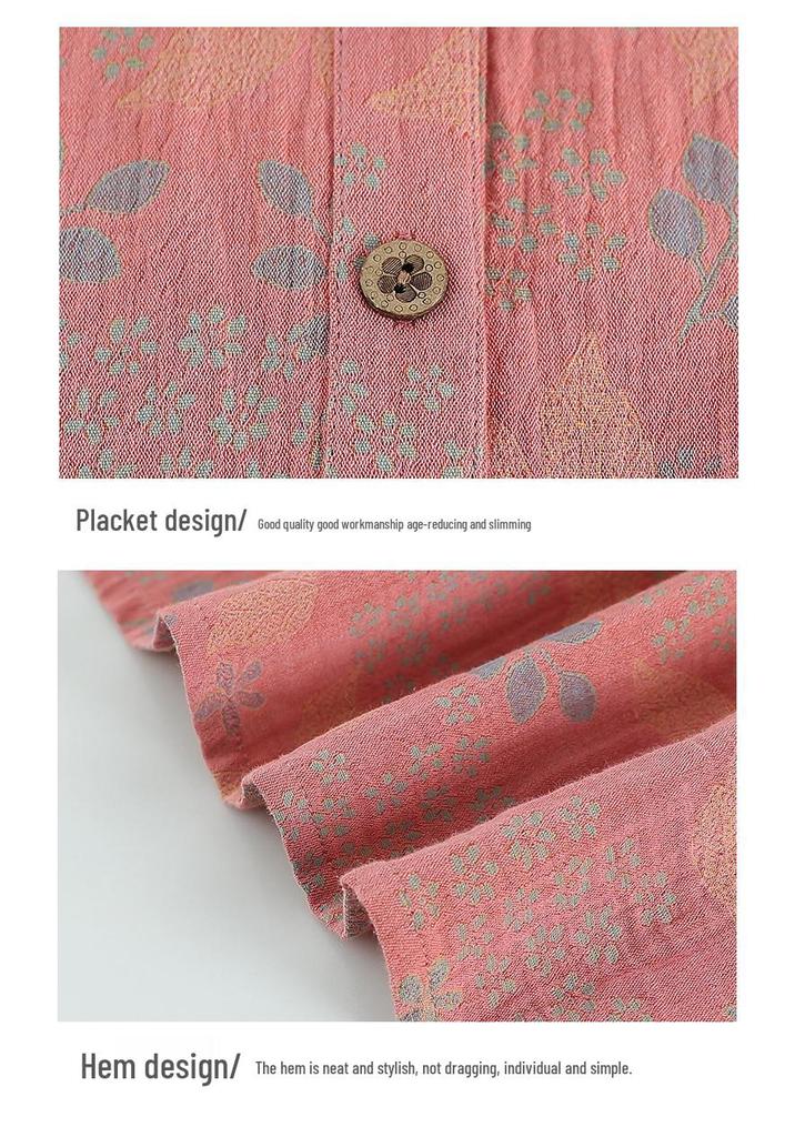 Camisa de Algodón Puro Nueva de Verano 2026 para Mujeres de Mediana Edad y Mayores - Top Ligero 100% Algodón