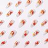 24Pcs Fall Press On Nails Medium Almond Fake Nails Glossy Glitter Maple Leaf False Nails Full Cover Thanksgiving Glue On Nails Reusable Acrylic