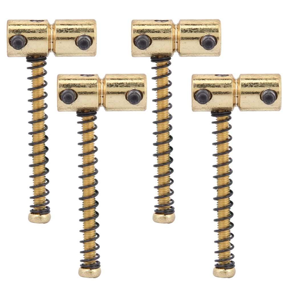 4PCS Golden Electric Bass Bridge Saddles Electric Guitar Bass Bridge Saddles  Electric Bass Guitar