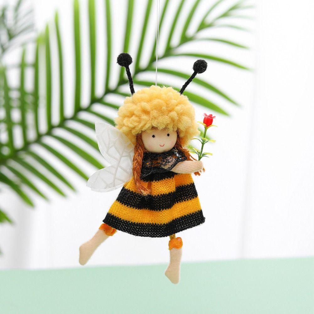 Embellishment Plush Bee Girl Doll Cartoon Drop Ornaments  Festival Favors