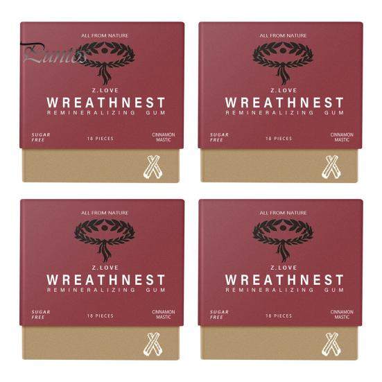 

1/4 коробки реминерализующей жевательной резинки для подбородка органическая мастика перечная мята без сахара долгосрочное освежение дыхания чистка зубов здоровье полости рта C