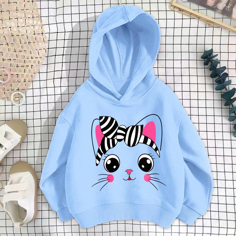 Girls' Shoulder Sweater Hooded Long-sleeved Loose Sweatshirt Casual Comfortable Hoodies Sweatshirts Girls