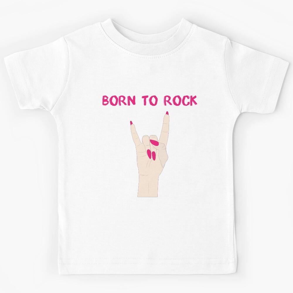 ROCK ON sign. Girl Rocker Hand. Born to rock, for rock lovers Kids T-Shirt 170