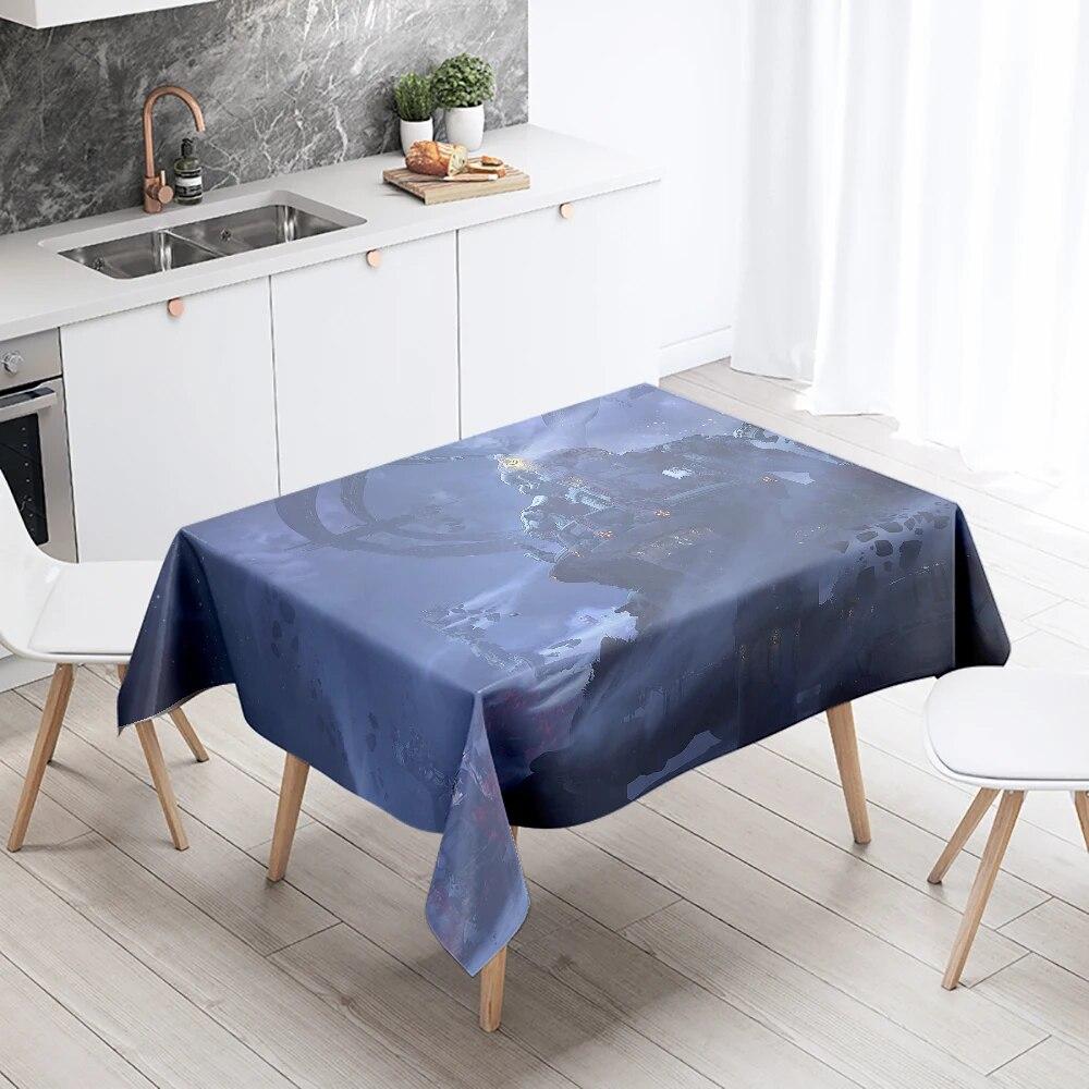Sci-Fi Tablecloth Camping Party  Stain Resistant Waterproof Rectangular Kitchen Dining Table Home Decor
