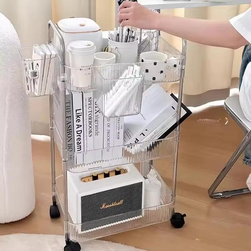 Wheeled 3-Tier Trolley Multi-Tier Storage Shelf for Organized Spa and Salon Settings