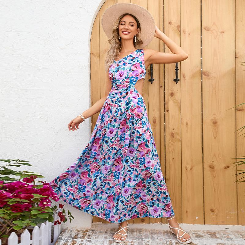 Cross-border Amazon Independent Station European and American Women's Dress Bohemian Holiday Wind Beach Skirt Pastoral Skirt