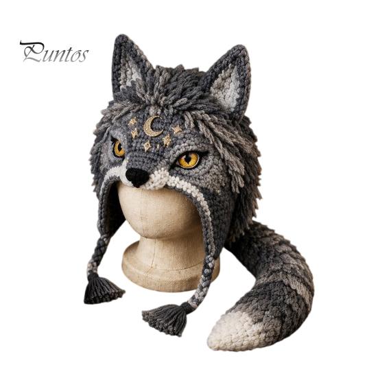 Beginner Friendly Yarn Arts Animal Hat Crochet Kit, Fantasy Hood DIY Cute Craft Gifts for Adults Unicorn Fox Frog Earflap Crafting Kit Teens Halloween