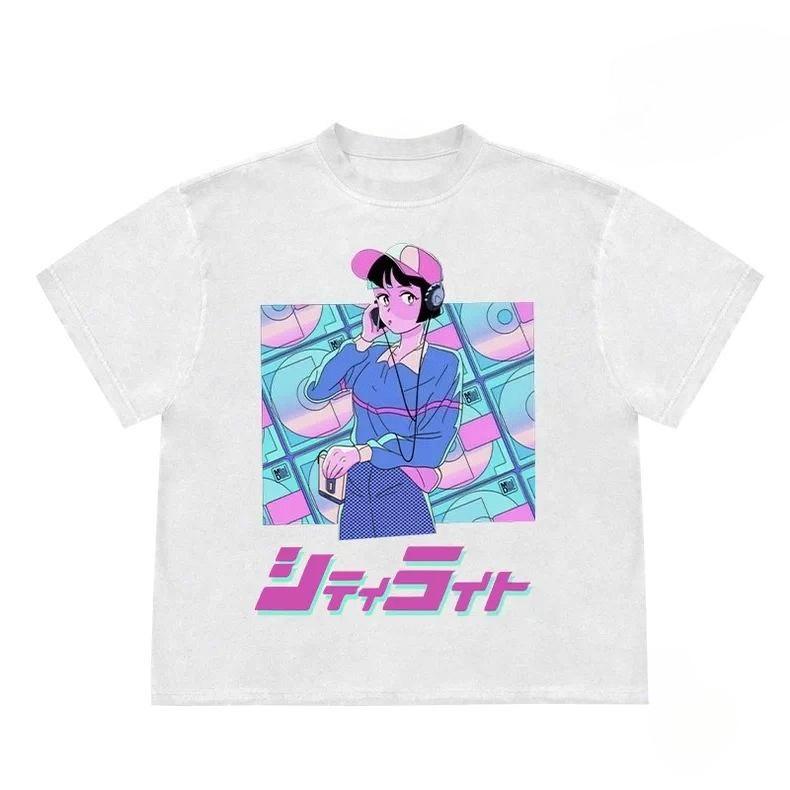 

Y2k Девушка Графическая Унисекс Хлопковая Футболка Футболка Кэжуал Короткий Рукав Круглый Вырез Топ Мода Уличная Одежда Осенняя Рубашка Харадзюку Kpop 4XL