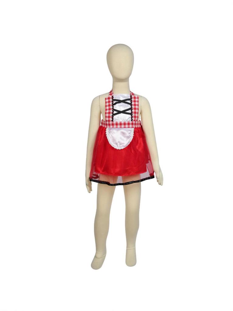 Costume Cappuccetto Rosso per Bambine da 1 a 3 Anni: Set Vestito e Mantello da Strega per Cosplay di Halloween