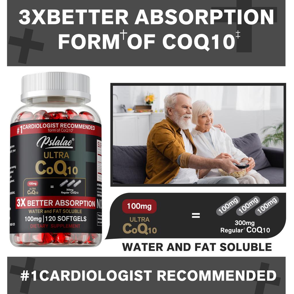 High content 100mg Coenzyme Q10, adult health and nutrition capsules, all-natural