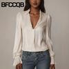 Moda damă ocazional toamnă iarnă mânecă lungă cu gât POLO Bluze și cămăși