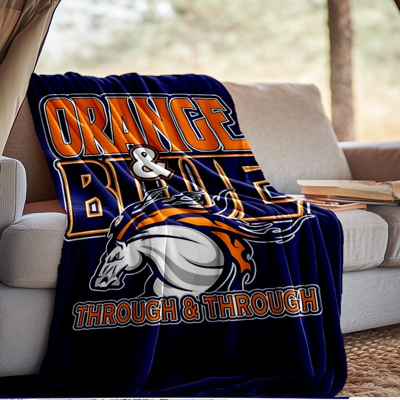 Denver Broncos Blanket Outdoor Flannel Blanket for Camping, Hiking, Garden Parties, Picnic Essentials,gift for family and friends