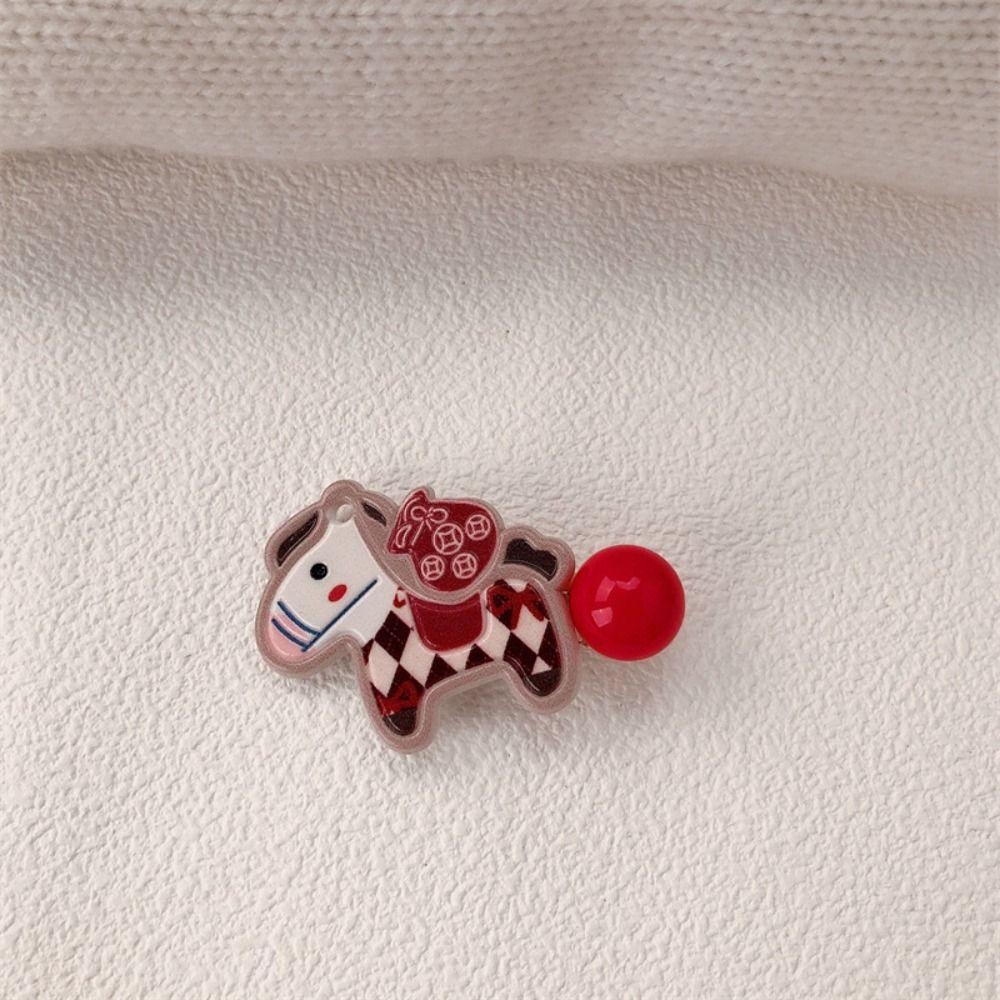 9pcs Good Luck Pony Hair Clip Horse New Year Hair Accessory Cute New Year Hairpin  Gift