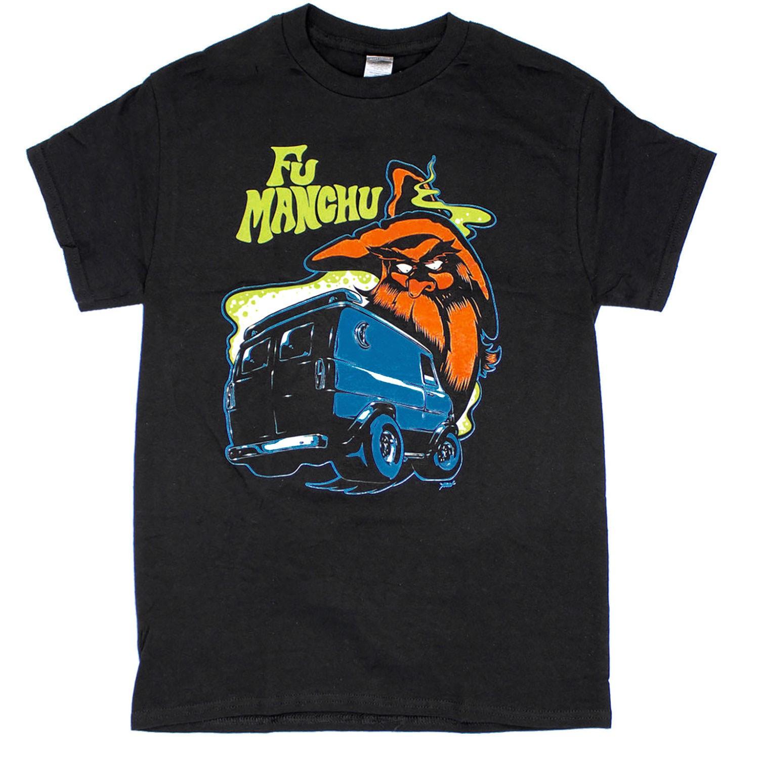 Men s Fu Manchu Wizard T-shirt Large Black S
