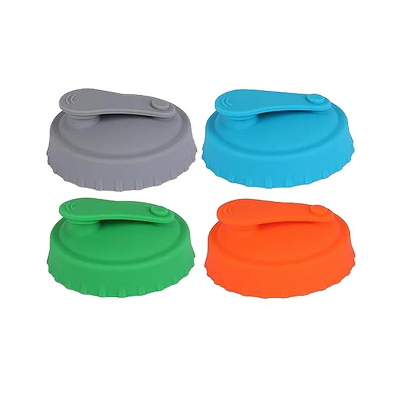 1/4PCS Soda Lid Covers Beer Drinks Juice Bottle Cap Tin Can Club Soda Leak-Proof Caps Multicolor Silicone Beverage Can Protector