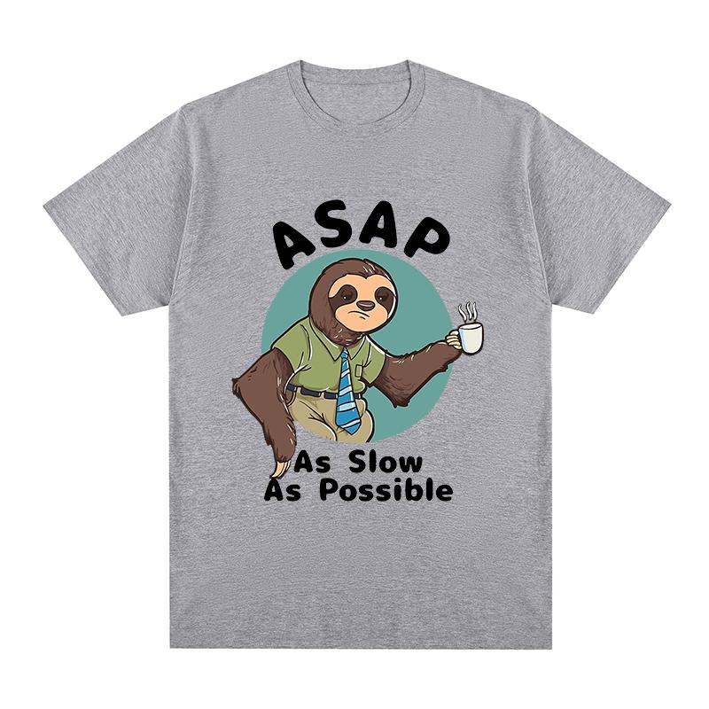 Lenochod ASAP tak pomalu, jak je to možné Kawaii tričko Bavlna Pánské tričko Nové TEE TRIČKO Dámské topy