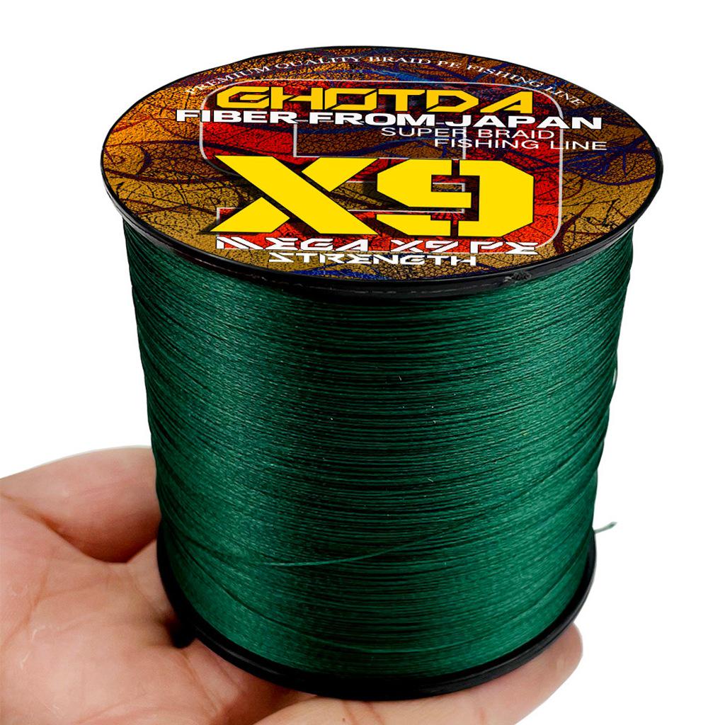 9-Strand 100m Long-Casting PE Fishing Line, High Tensile Strength, Ideal for Sea and Anchor Fishing