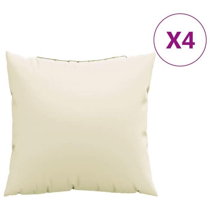 VidaXL Sofa Cushions Set of 4 Cream 40x40 Cm Fabric 360361